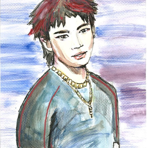 Fan art sketch of Hyunjin from Stray Kids new, handmade