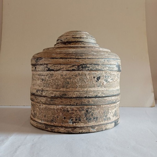 Wooden circular storage container handmade new