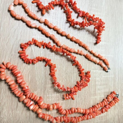 Coral necklaces set of 4 new, pink, various lengths