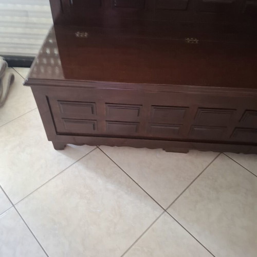 Paulo sofa like new with storage carved wood