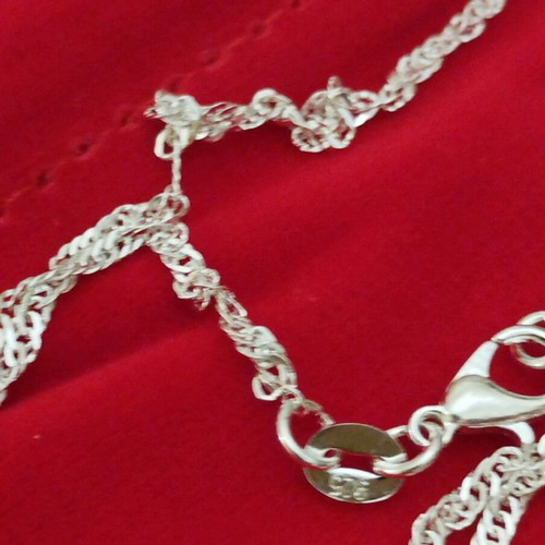 Silver chain 925 twisted 60 cm with mermaid new