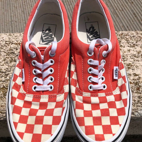 Vans shoes orange used, size 38.5