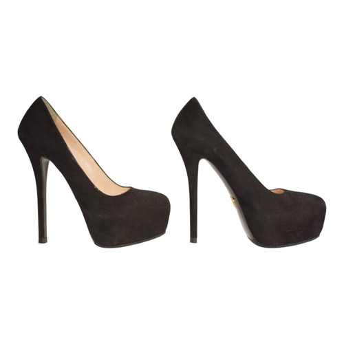 Prada black suede platform pumps EU 37.5