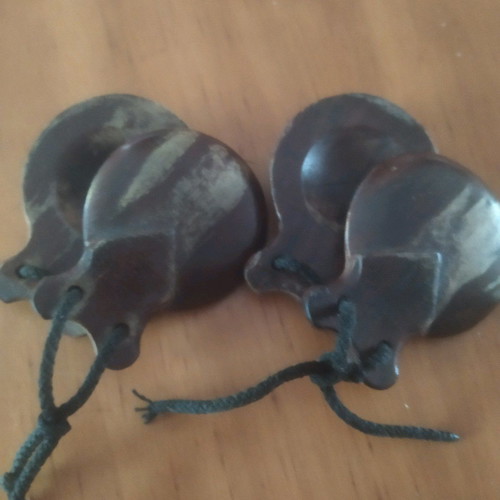 Castanets used wooden Spanish, pair