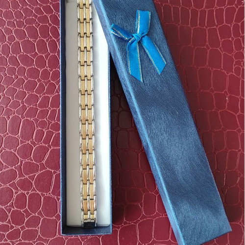 Men's Magnetic Bracelet 4in1 New, Gray and Gold