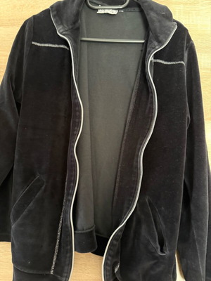 Velour cardigan black like new, size S