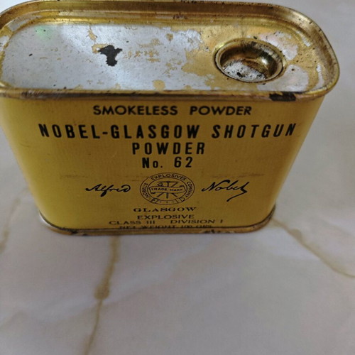 Metal box used from Nobel Glasgow 62 smokeless powder