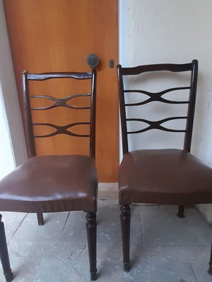 Vintage dining chairs used, set of 5 pieces