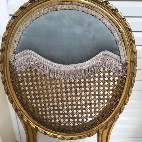 Louis XVI chairs used, pair with gilding