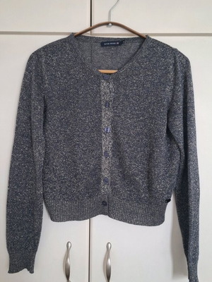 River Woods short cardigan grey lurex like new, size XS