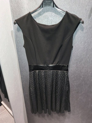 Black faux leather dress new with cut out details