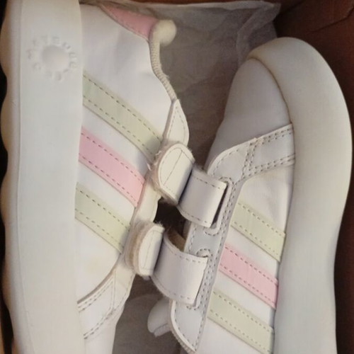 Adidas white athletic shoes size 24 for girls like new