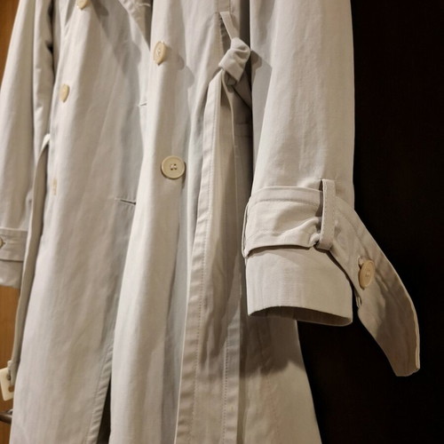 Iso vintage trench coat used, size M, gray beige with belt