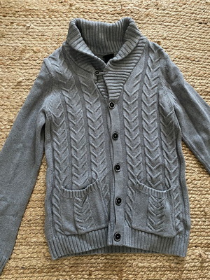 H&M Gray Woolen Long-Sleeve Men's Cardigan used, size S