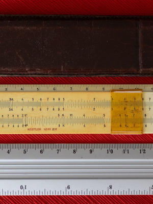 Siemens slide rule with leather case used