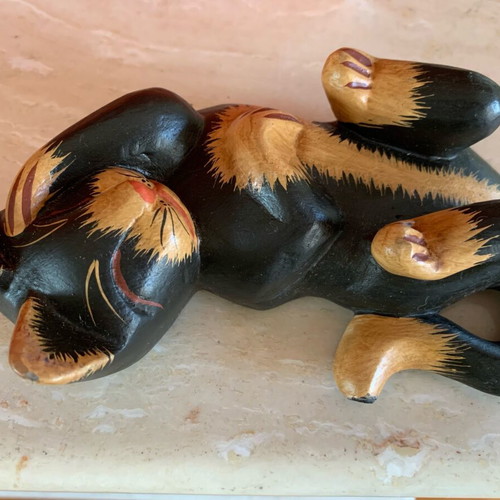 Decorative wooden cat figure new, handmade