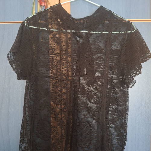 Attrattivo transparent blouse, black, size medium
