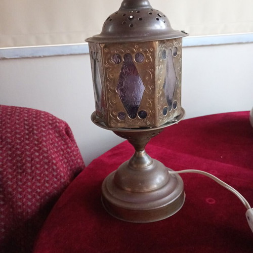 Brass table lamp used, height 0.34 m