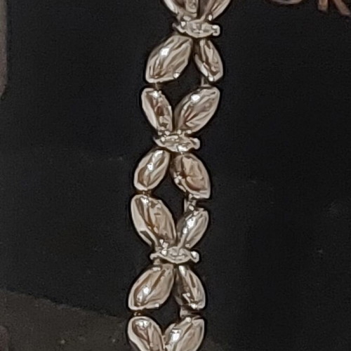 Pandora bracelet new, size 18, butterfly design with marquise stones