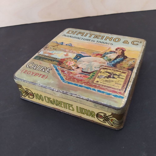 Dimitrino 1910s cigarette tin box, art nouveau style