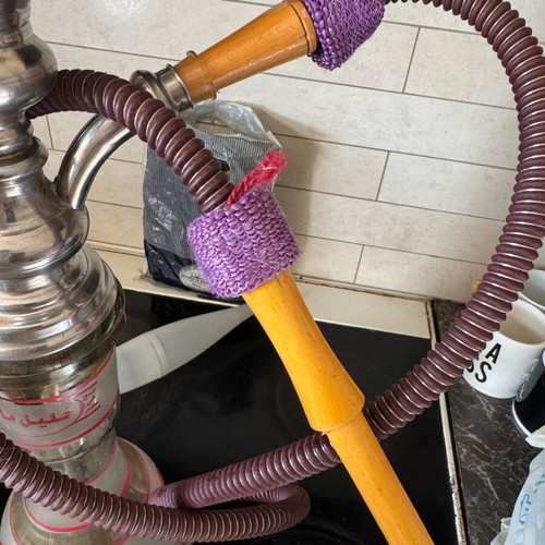 Khalil Maamoon Egyptian hookah used with tobacco cooling accessory and coals
