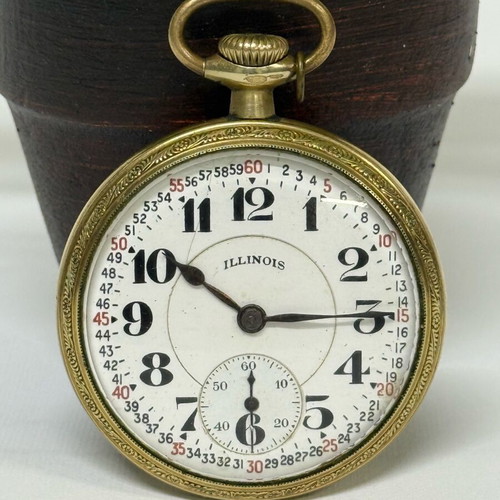 Vintage Illinois Bunn Special pocket watch used, gold 14k