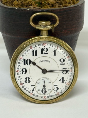 Vintage Illinois Bunn Special pocket watch used, gold 14k