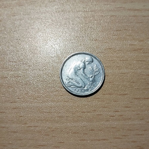 Germany 50 Pfennig 1950 F coin used