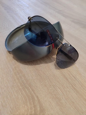 Γυαλιά Ηλίου Prada Sport Νέα, Ανδρικά, Γαλάζιοι Φακοί Ντρεγκραντε, Μέγεθος 65