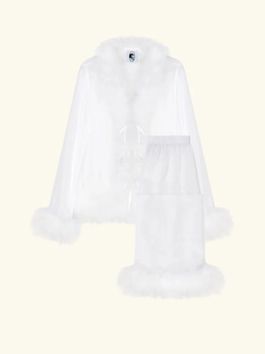 Sleeper Afrodita σετ homewear με φτερά σε λευκό, S/M