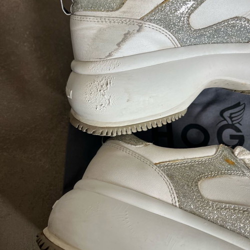 Hogan Maxi Active women's shoes used, size 38, white with silver