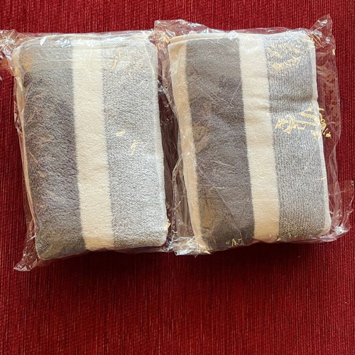 Striped bath towel set new, 2 pieces 35×75 cm