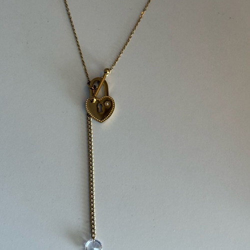 Heart stainless steel necklace new, gold color