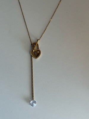 Heart stainless steel necklace new, gold color