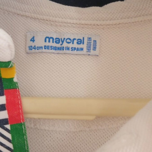 Mayoral Kids' Polo Shirt like new, size 104 cm, white multicolor