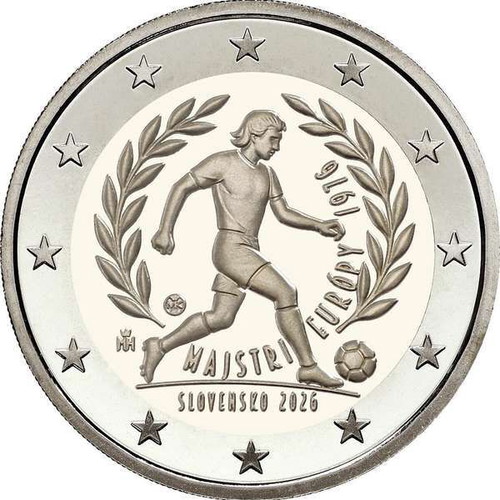 Slovakia 2 Euro 2026 UNC Football commemorative coin