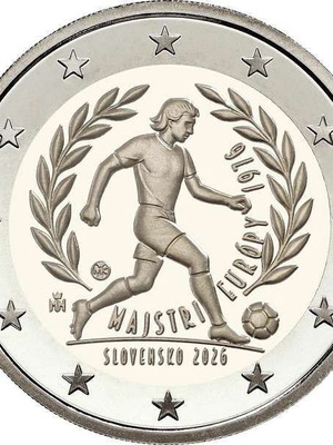 Slovakia 2 Euro 2026 UNC Football commemorative coin