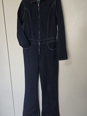 Bershka Denim Jumpsuit New, Size L 40 12, Blue
