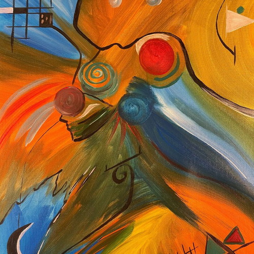The Void original painting acrylic 30x40cm raw canvas new