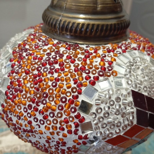 Vintage Turkish Handmade Mosaic Table Lamp like new