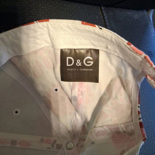 Dolce & Gabbana baseball cap women's white cotton new with pink daisies
