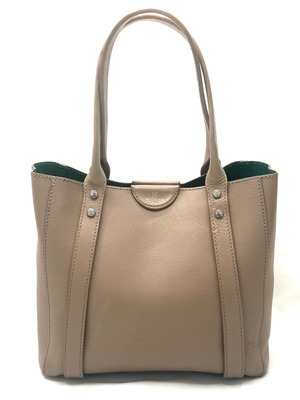 Aigner сива/бежова кожена чанта за рамо употребявана