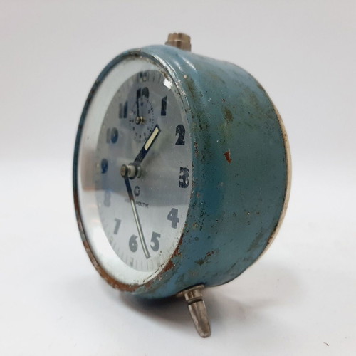 Mera-Poltik vintage mechanical alarm clock from 1950s Poland, used