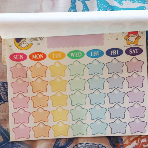 Vintage Sanrio Little Twin Stars Monthly Planner new (1984)