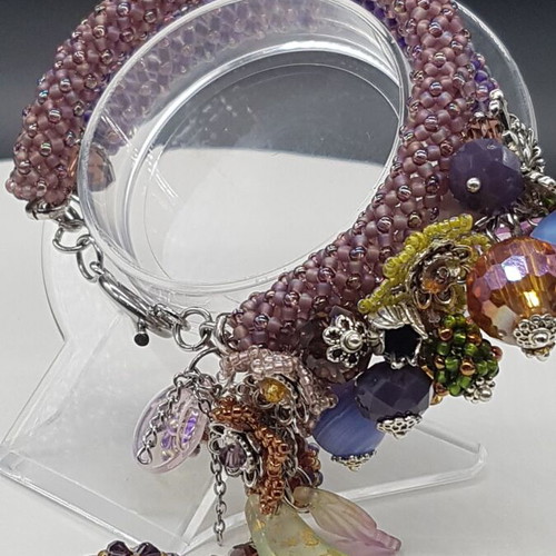 Handmade bracelet new with TOHO glass beads purple