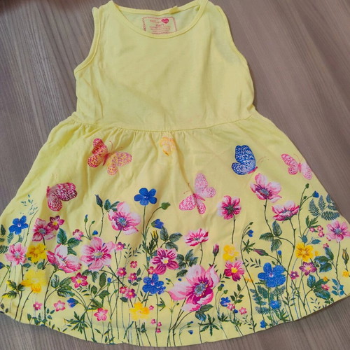 Children's dress used, cotton, colorful, yellow, 2-3 years