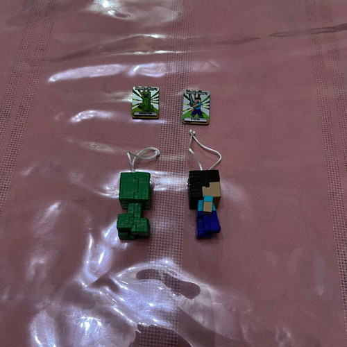 Minecraft Steve & Creeper collectible hanging figures set, like new