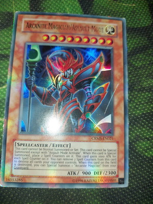 Arcanite Magician Assault Mode card used, ideal for spellcaster collectors