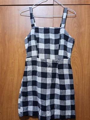 Primark Checked Fitted Dress used, size M, black and white