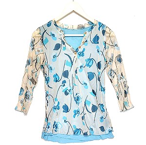 Mesh top floral- φλοράλ μπλούζα ημιδιαφανής